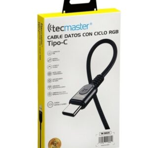 Cable de Datos USB-C con Iluminación RGB y Diseño en U
